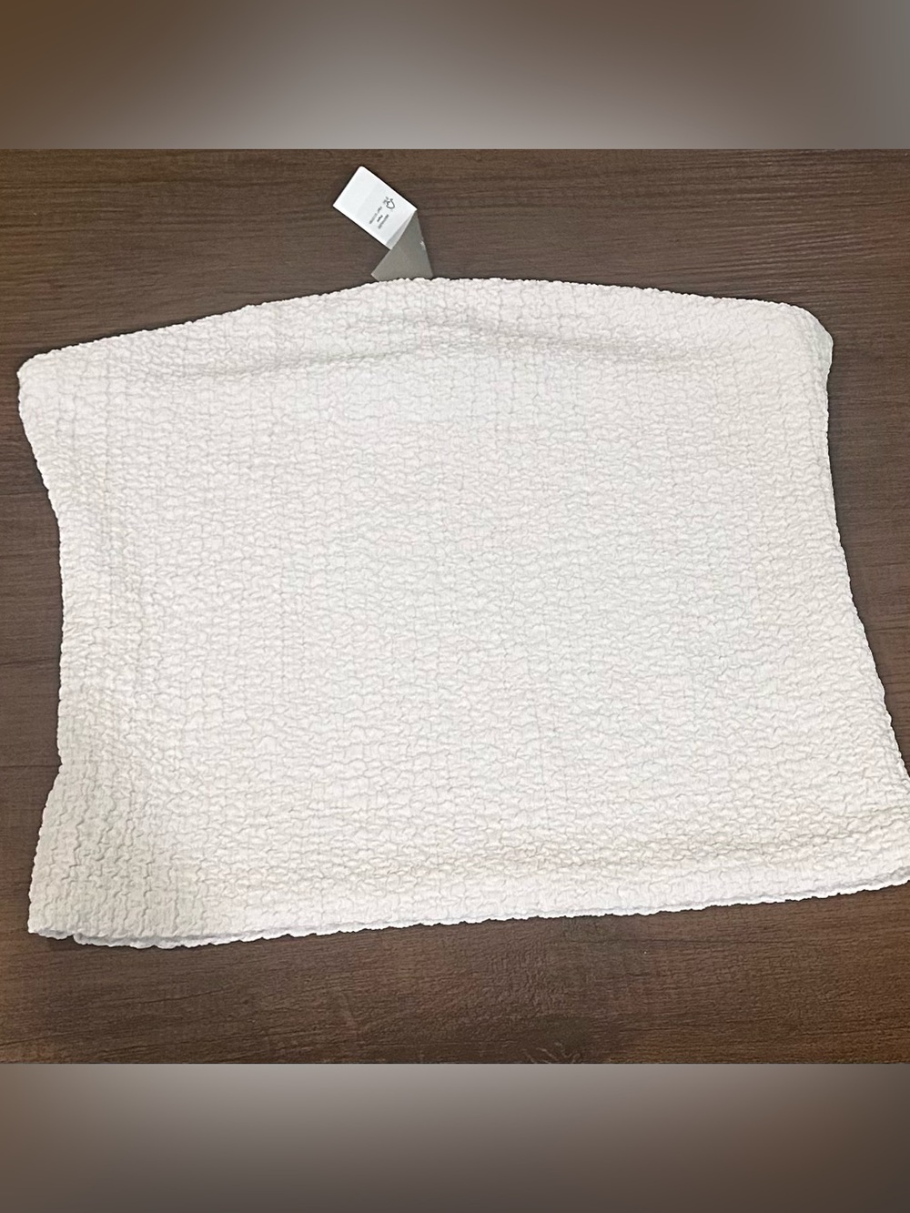 J. Crew Cream Textured Strapless Crop Top